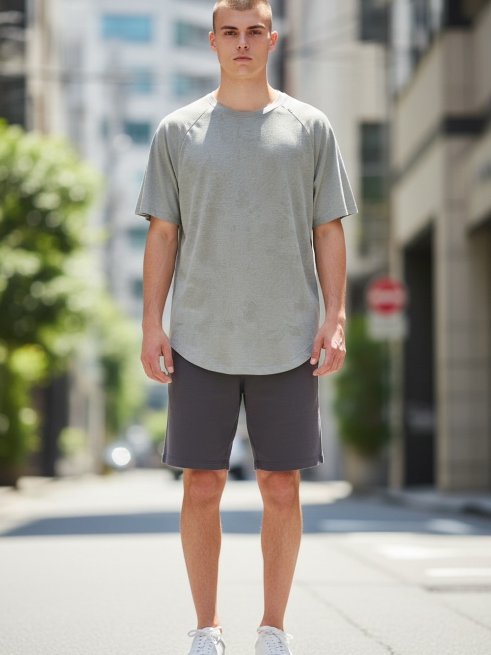 The Lululemon Drysense Short Sleeve in a grey heathered wash Size Large